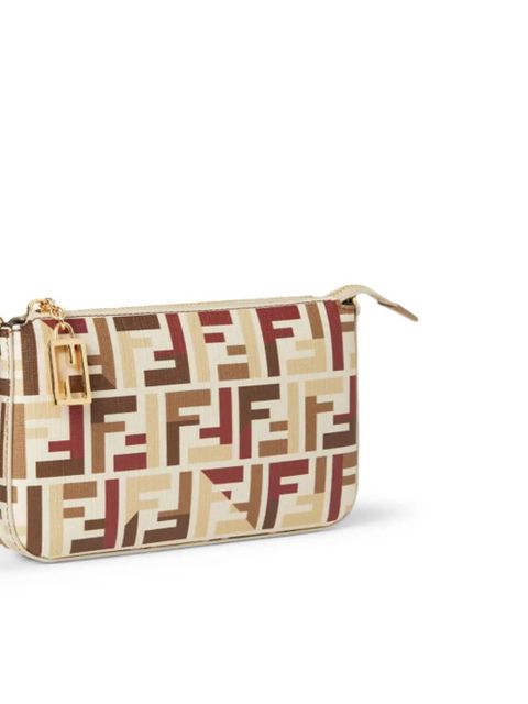 FENDI FF-monogram clutch bag - Neutrals