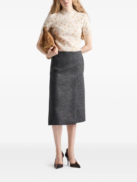 Prada floral-pattern wool T-shirt - Neutrals - zdjęcie produktu nr 2