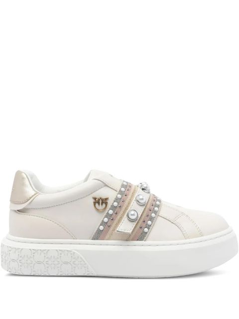PINKO pearl-embellished platform sneakers - White - zdjęcie produktu nr 1