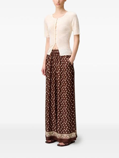 Claudie Pierlot floral-print palazzo pants - Brown