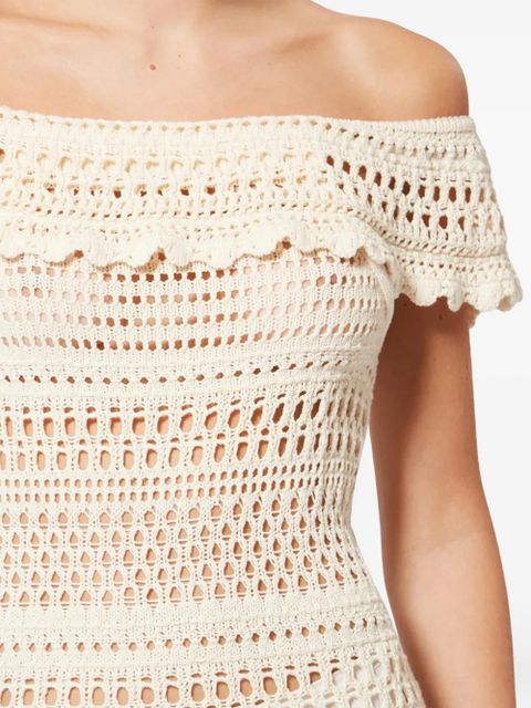 MARANT ÉTOILE Zoa crochet mini dress - Neutrals