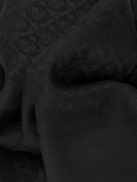 Ferragamo jacquard Gancini shawl - Black