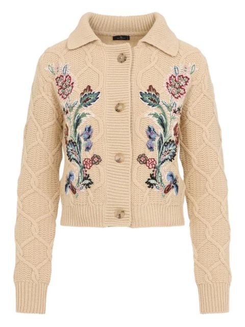 ETRO floral-embroidered cardigan - Neutrals - zdjęcie produktu nr 1