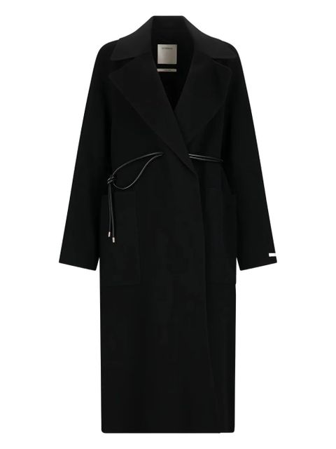 Sportmax tie-cord detail single-breasted coat - Black - zdjęcie produktu nr 1