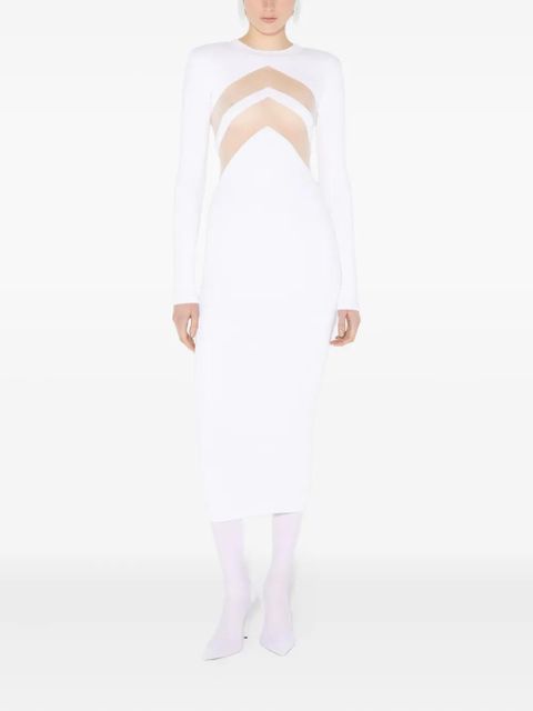 Jean Paul Gaultier sheer-panel midi dress - White - zdjęcie produktu nr 2