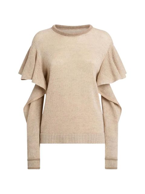 Moschino ruffled-sleeves knitted jumper - Neutrals - zdjęcie produktu nr 1
