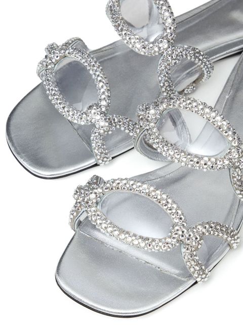 Valentino Garavani Chain 1967 crystal-embellished sandals - Silver