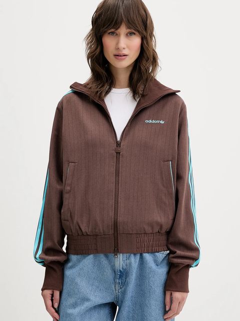 adidas Originals bluza Tailored Tt damska kolor brązowy z aplikacją JX5311