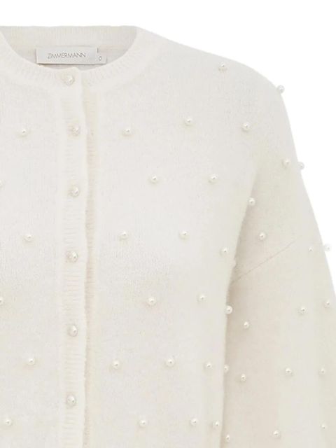 ZIMMERMANN pearl-embellished cardigan - White - zdjęcie produktu nr 2