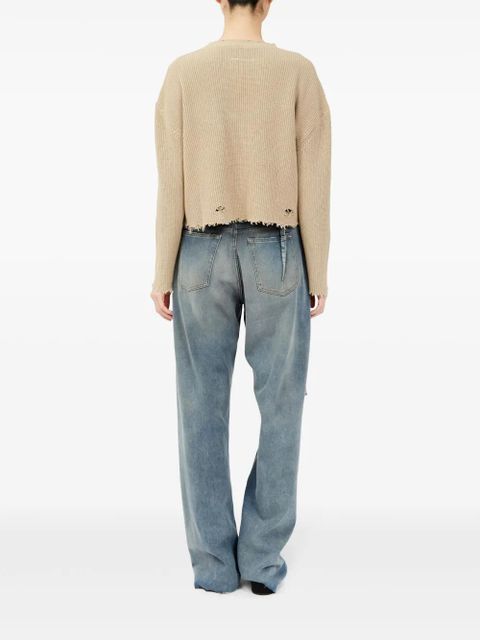 MM6 Maison Margiela crew-neck cotton jumper - Neutrals