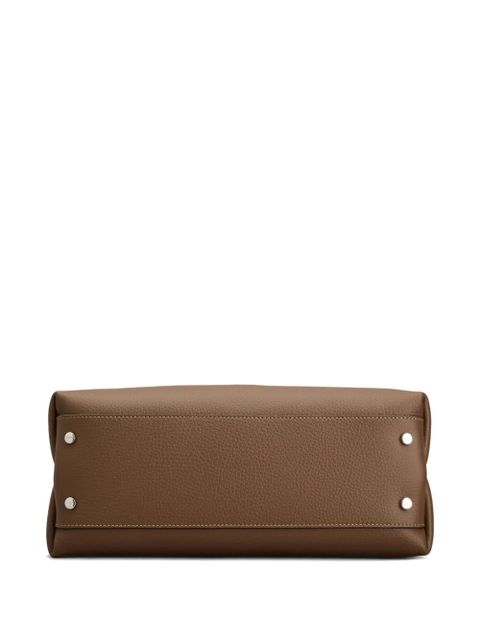 Tod's small logo charm top handle tote bag - Brown