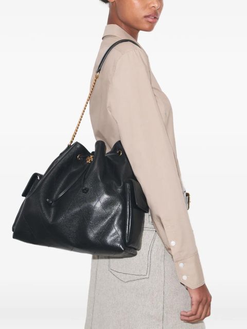 Tory Burch large Charlie quilted drawstring shoulder bag - Black - zdjęcie produktu nr 2