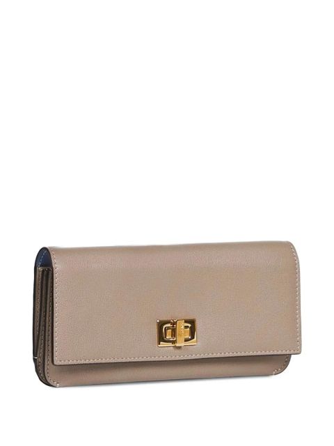 FENDI twist-lock leather wallet - Neutrals