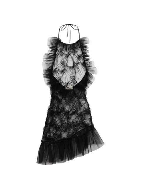 Blumarine ruffled tulle mini dress - Black - zdjęcie produktu nr 1