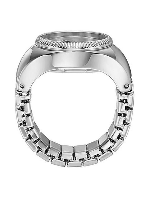 Fossil zegarek w formie pierścionka damski kolor srebrny