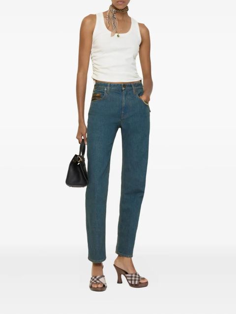 Burberry logo-patch straight-leg jeans - Blue