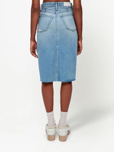 RE/DONE organic cotton midi denim skirt - Blue
