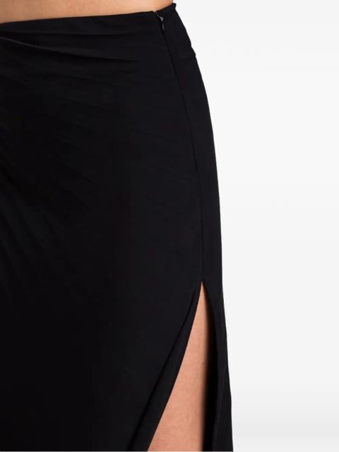 TWINSET gathered slit midi skirt - Black