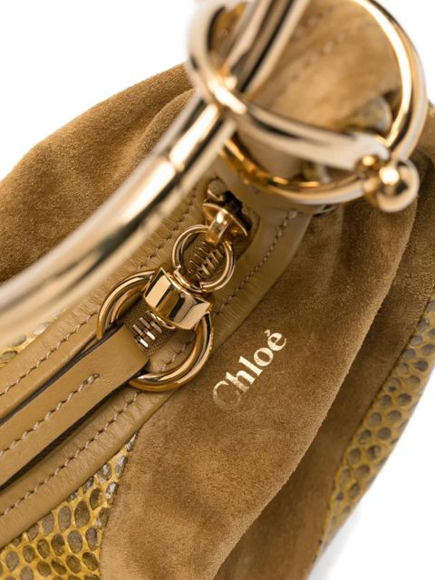 Chloé mini snakeskin-effect bracelet bag - Brown
