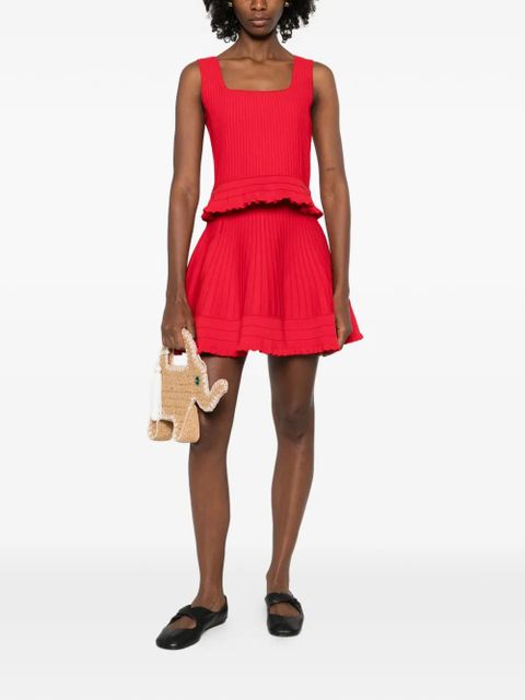 Maje pleated knitted mini skirt - Red - zdjęcie produktu nr 2