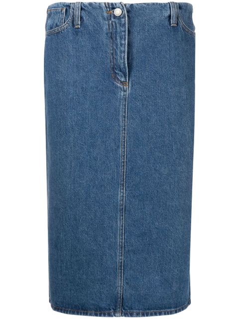 Magda Butrym engraved-logo denim pencil skirt - Blue - zdjęcie produktu nr 1