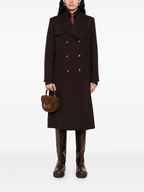 SANDRO double-breasted patch-pocket coat - Brown - zdjęcie produktu nr 2