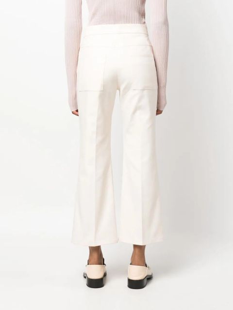 Jil Sander pressed-crease flared trousers - Neutrals