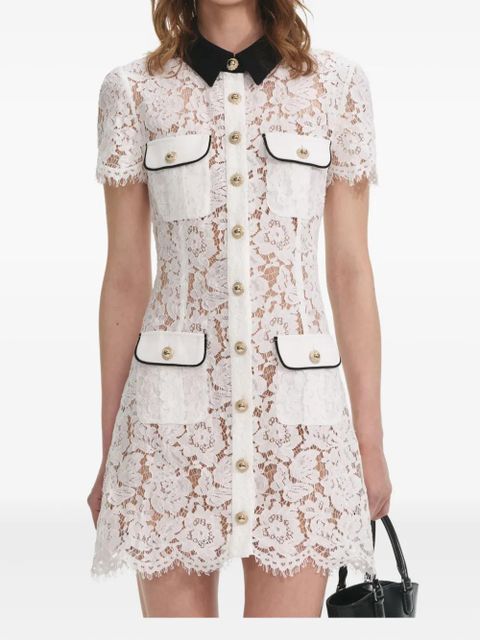 Self-Portrait embroidered-lace dress - White - zdjęcie produktu nr 1