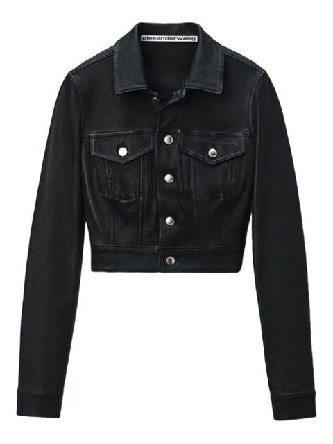 Alexander Wang button-fastening trucker jacket - Black - zdjęcie produktu nr 1