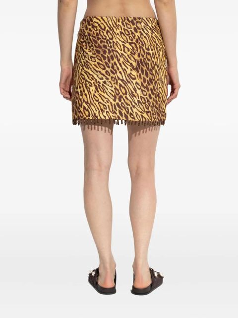 ZIMMERMANN cotton beaded skirt - Brown