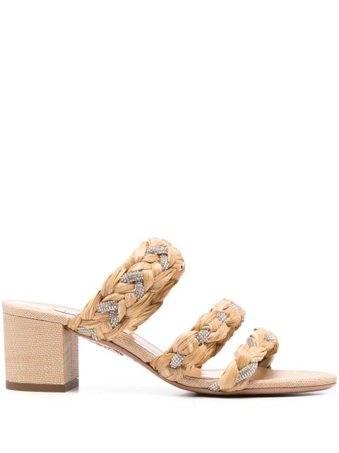 Aquazzura 50mm Costiera Crystal sandals - Neutrals - zdjęcie produktu nr 1