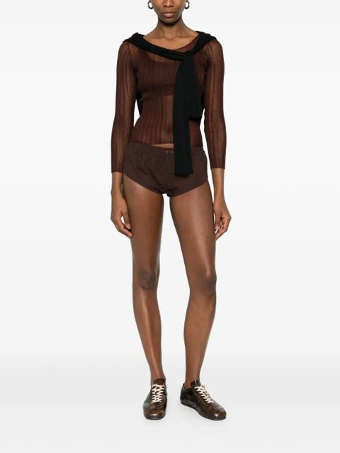 ENTIRE STUDIOS Pixie buttoned mini shorts - Brown - zdjęcie produktu nr 2