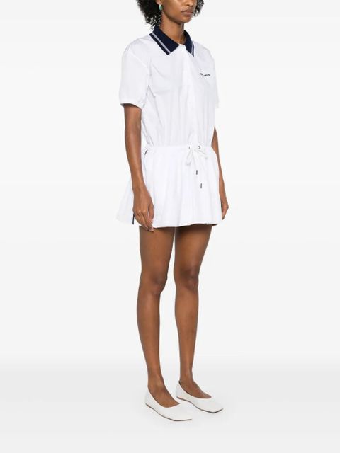 Miu Miu drawstring-waist cotton polo dress - White