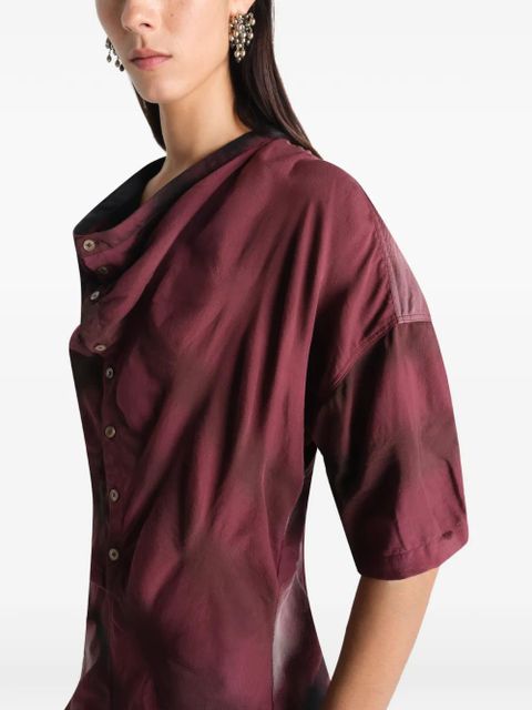 LEMAIRE asymmetric cowl midi shirt dress - Red