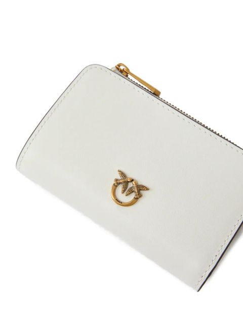 PINKO mini Love Birds leather wallet - White