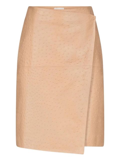 LouLou de Saison Gora ostrich-effect wrap midi skirt - Neutrals - zdjęcie produktu nr 1