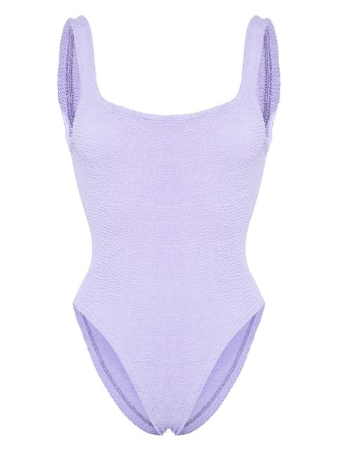 Hunza G shirred-effect swimsuit - Purple - zdjęcie produktu nr 1