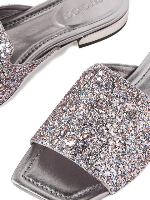 Jimmy Choo Nako glitter logo strap sandals - Silver - zdjęcie produktu nr 2