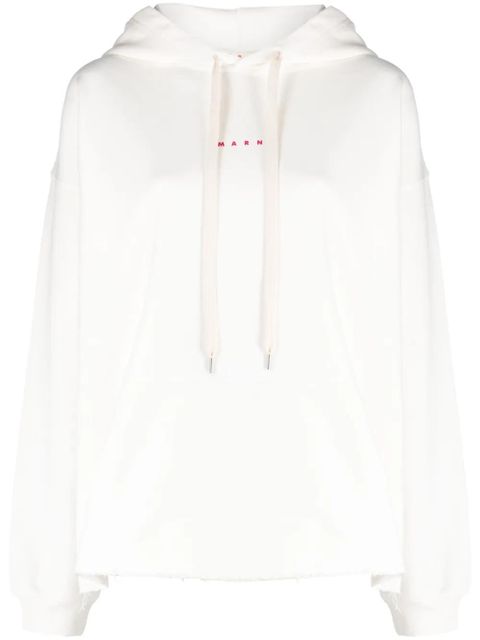 Marni logo-print cotton hoodie - White - zdjęcie produktu nr 1