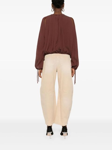 LOEWE seersucker blouse - Brown
