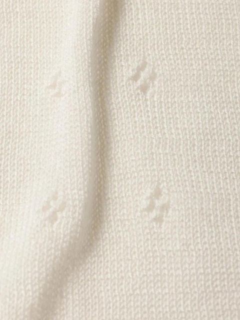 Miu Miu openwork logo-patch socks - Neutrals - zdjęcie produktu nr 2