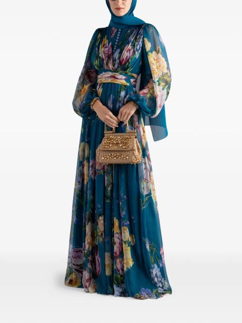 Dolce & Gabbana floral-print maxi dress - Blue - zdjęcie produktu nr 2