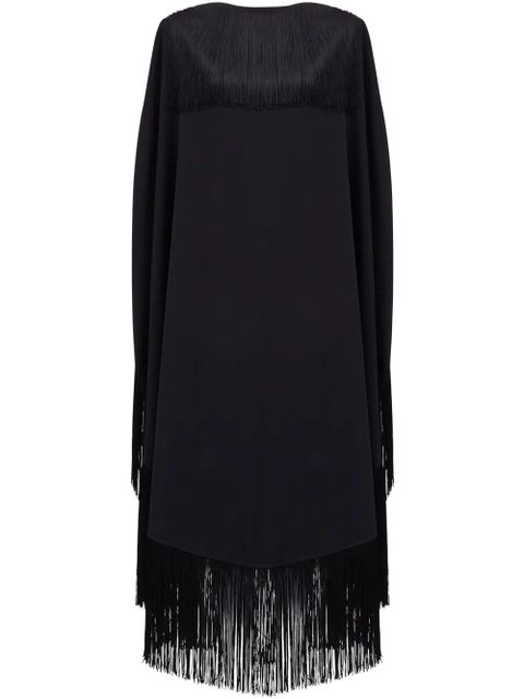 MM6 Maison Margiela fringe-detail belted midi dress - Black - zdjęcie produktu nr 1