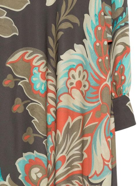 ETRO floral print dress - Brown