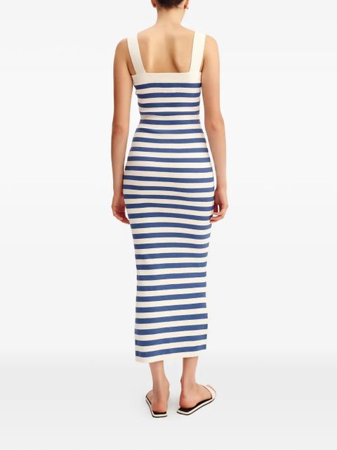 Posse Ari stripe-pattern sleeveless maxi dress - Blue
