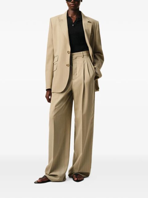 AMI Paris high-waisted striped trousers - Neutrals - zdjęcie produktu nr 2