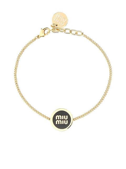 Miu Miu logo-plaque bracelet - Gold - zdjęcie produktu nr 1