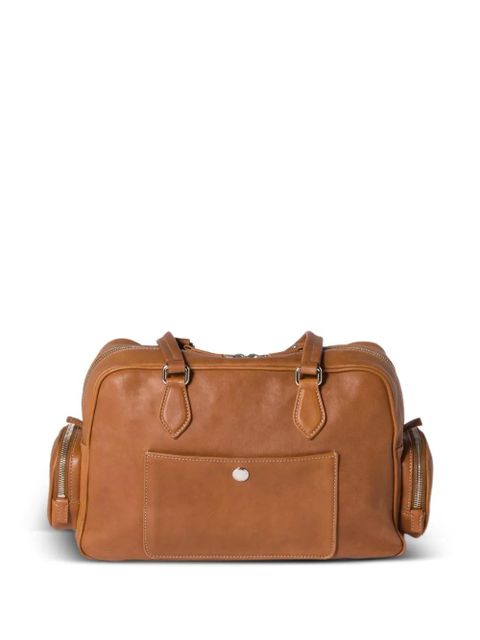 Miu Miu pocket leather tote bag - Brown