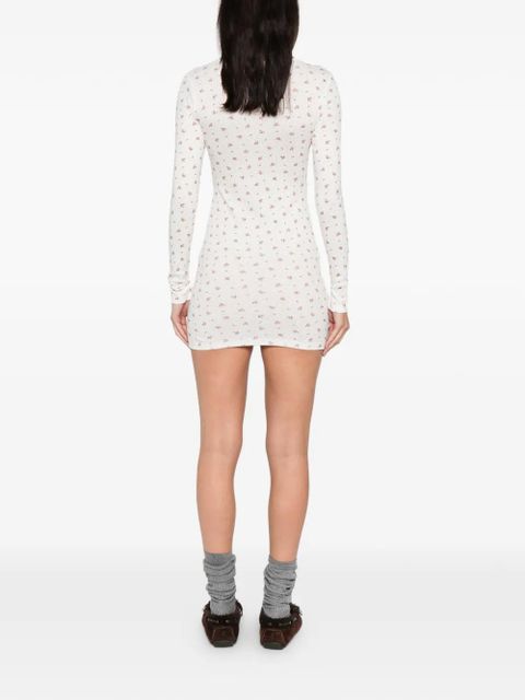 Miu Miu floral-print mini dress - White