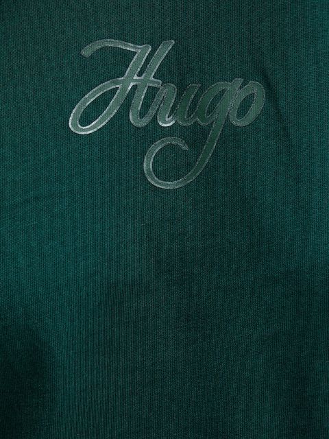 HUGO t-shirt bawełniany damski kolor zielony 50550117